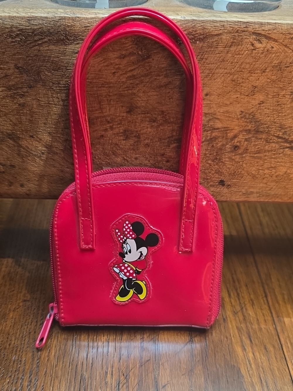 Vintage Disneyland Minnie Mouse Red Patent Mini Handbag Y2K